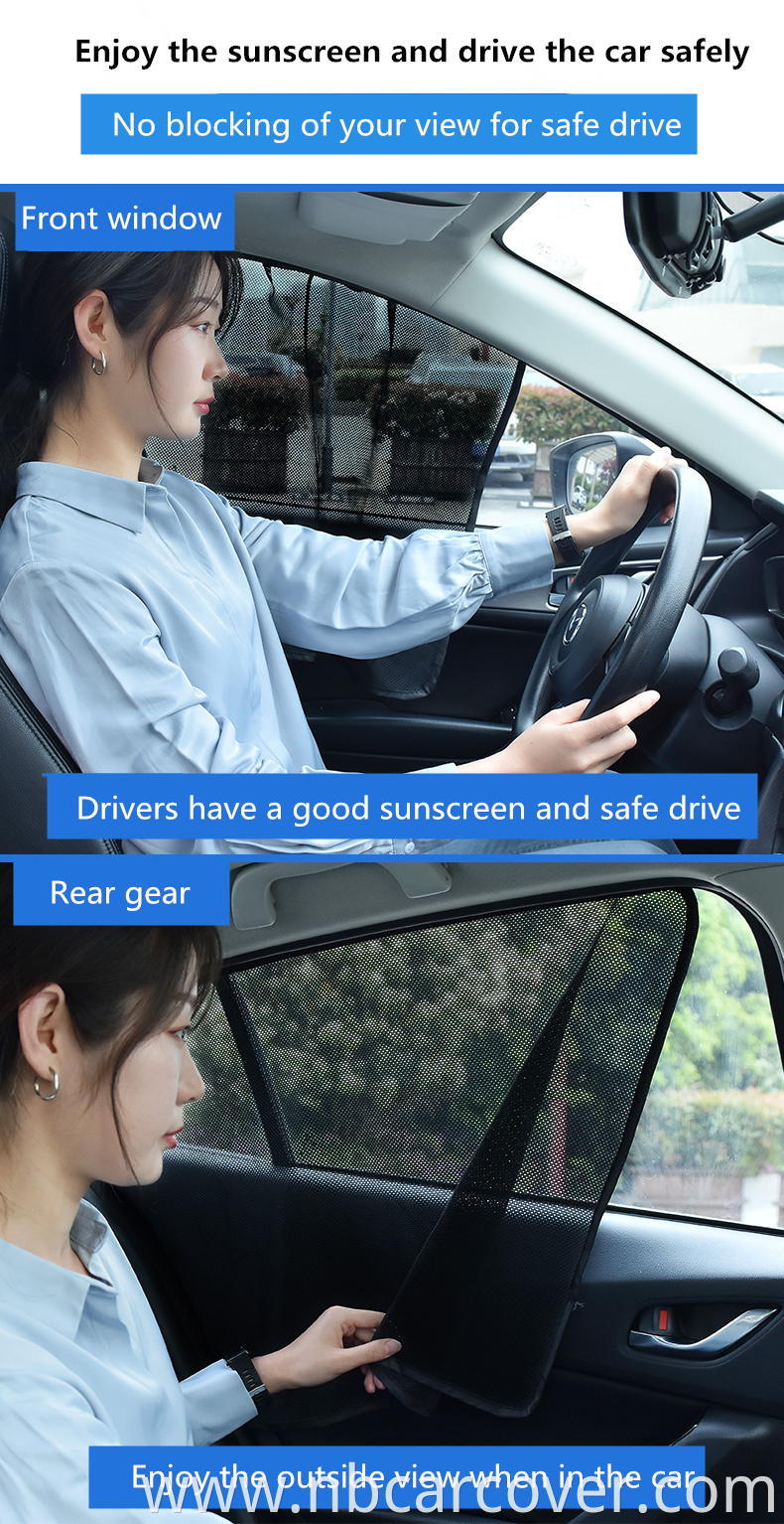 Summer UV laser protection side window anti-mosquito 5d mesh magnetic foldable car sunshade car curtain